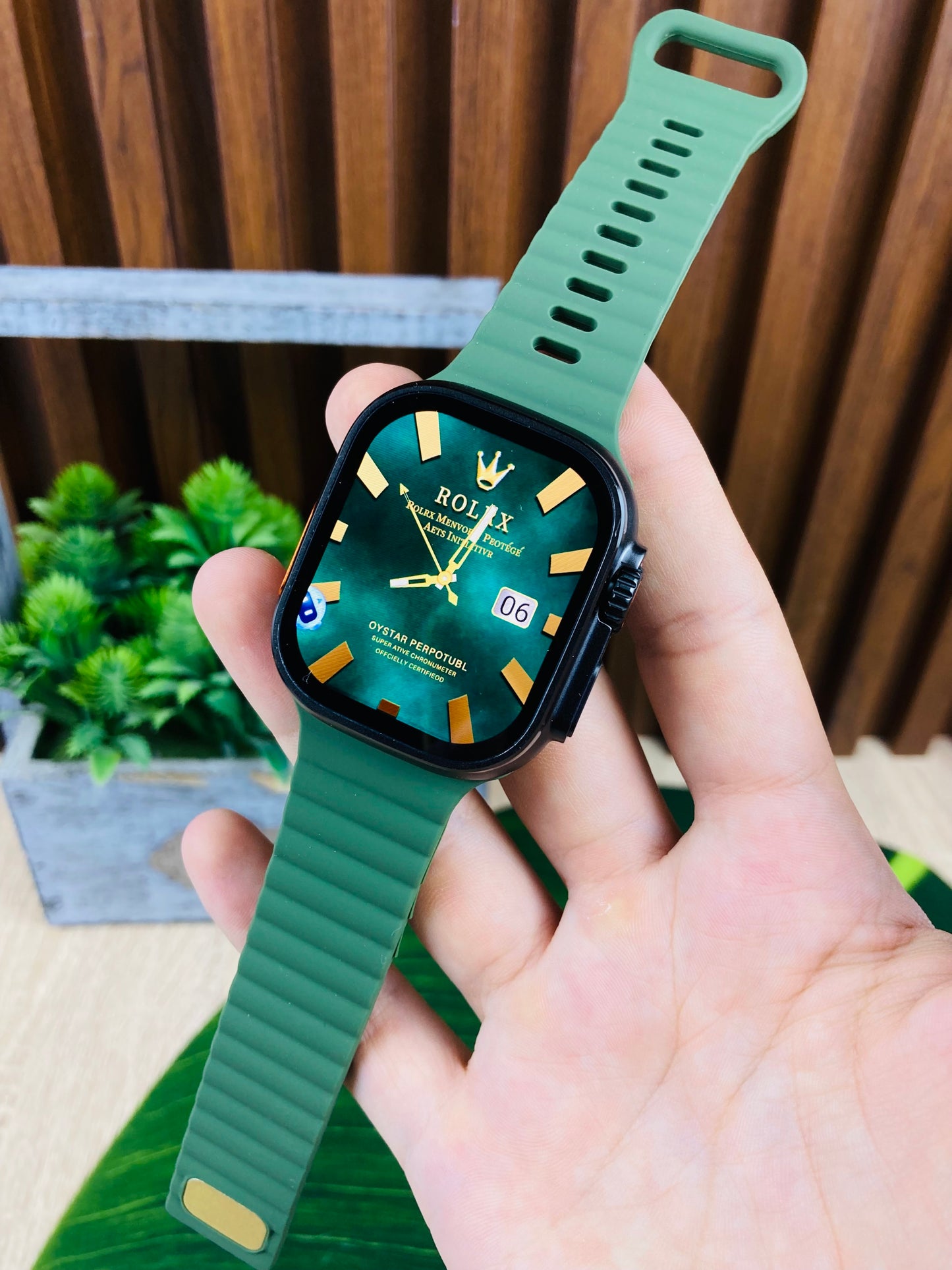 Smartwatch Ultra 2 black Rolex edition green